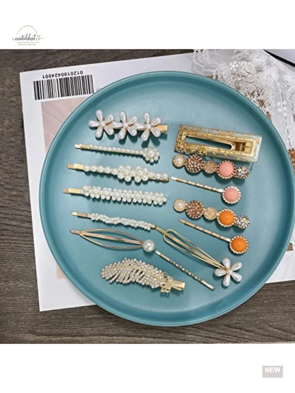 20 Pcs Pearl Acrylic Resin Hair Clips Set, Decorative Barrettes & Pins